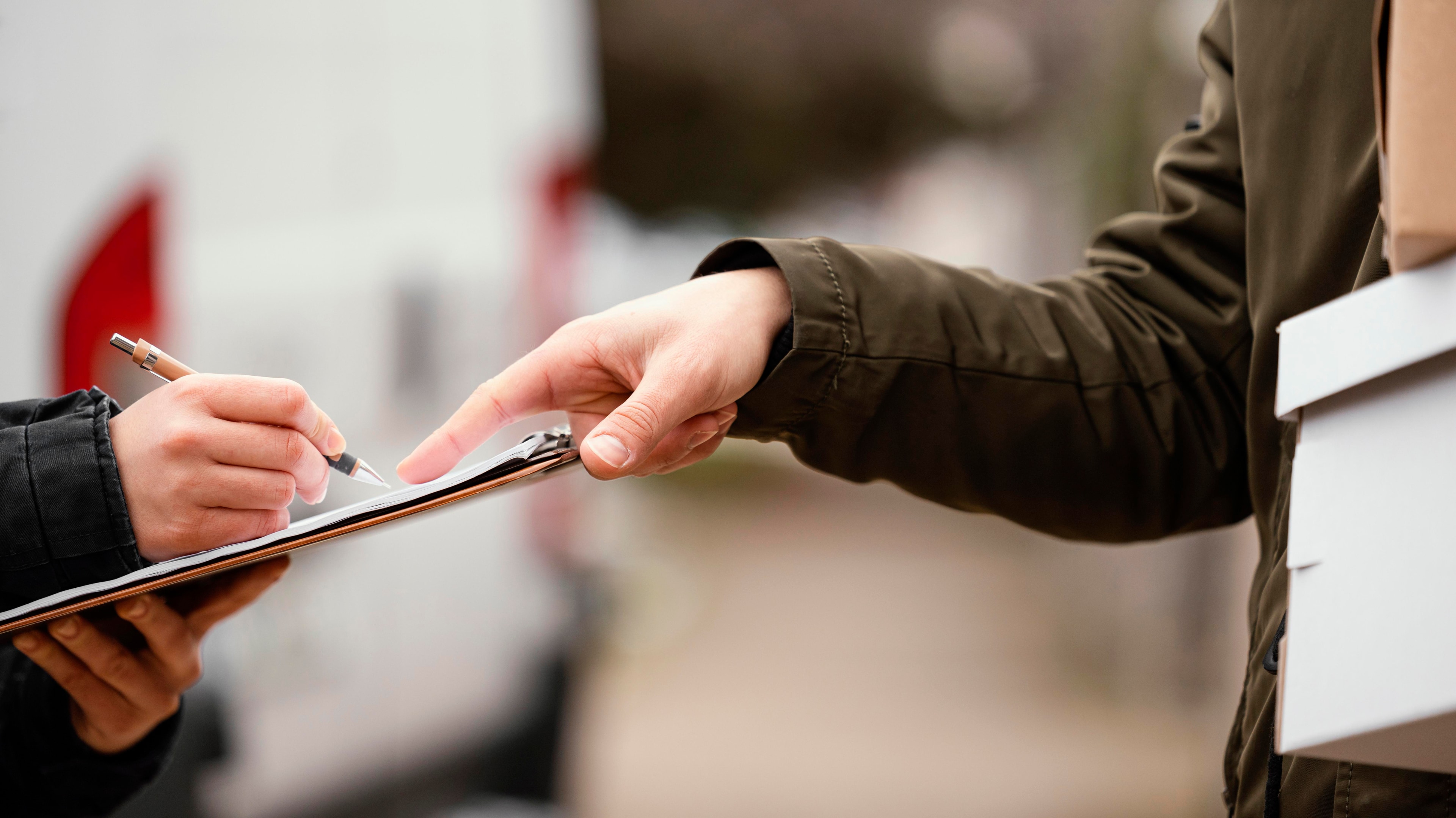 Reviewing logistics documents and privacy information